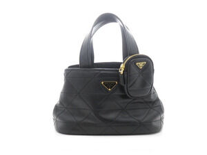Prada Quilted Bag Leather Black